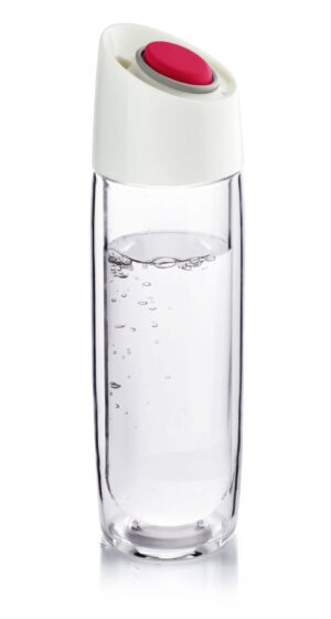 Стъклена термо бутилка Simply Clear 400 мл червена - Asobu