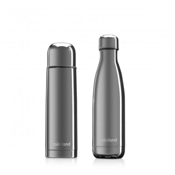 Комплект термос и термо бутилка "myBaby&me" 500 мл сребро - Miniland